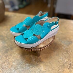 Wonders Platform Sandals Turquoise Sandals